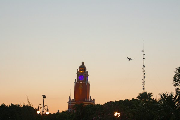 A large tower with a clock at the top of it — Mérida, Mexico