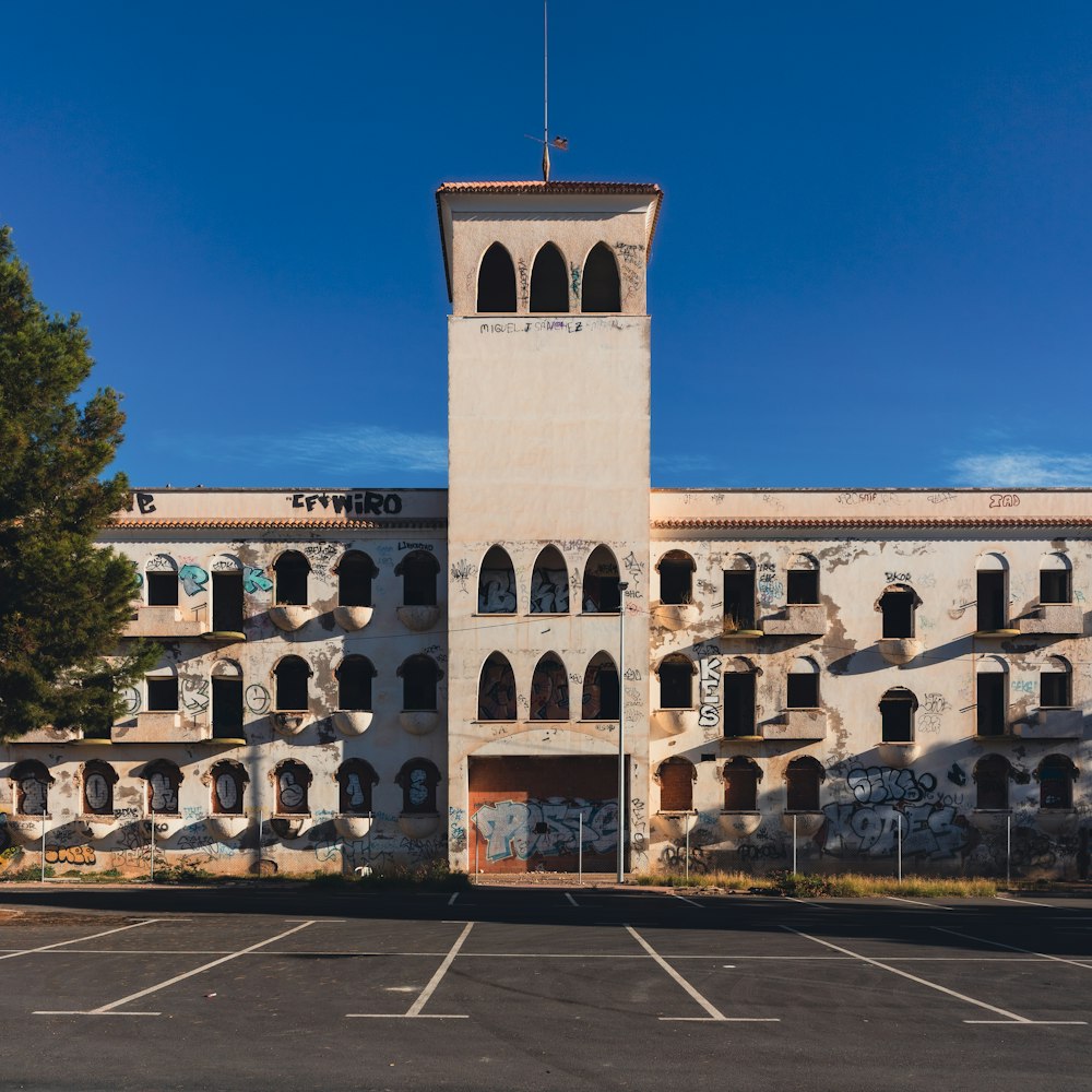 a large building with a clock tower on top of it