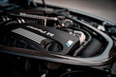 a close up of the engine of a car