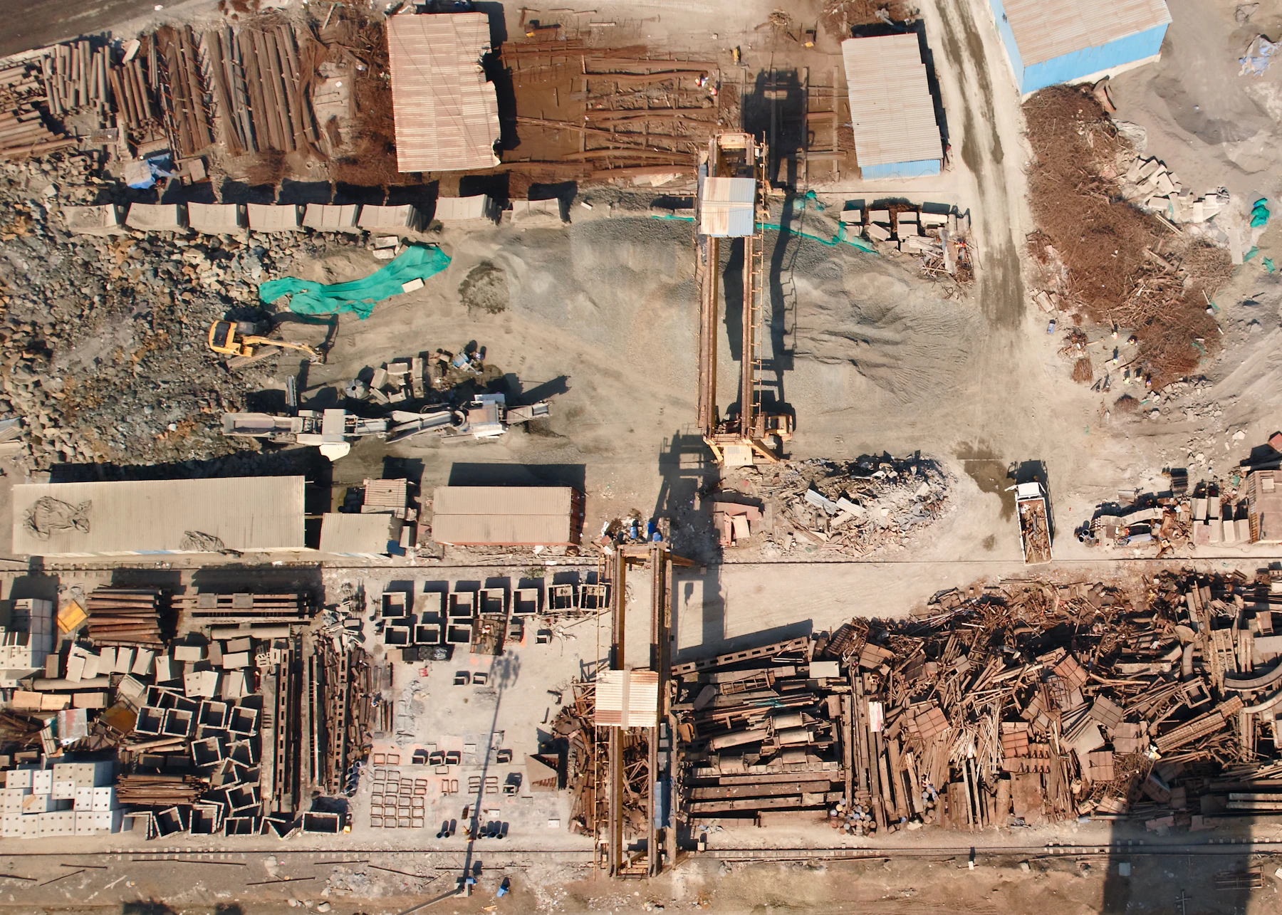 Aerial view of a road construction project in Mumbai, India