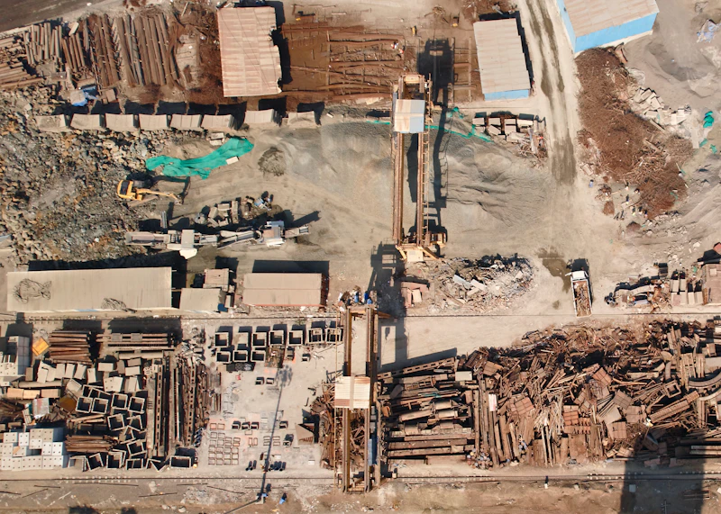 Aerial view of major infrastructure construction