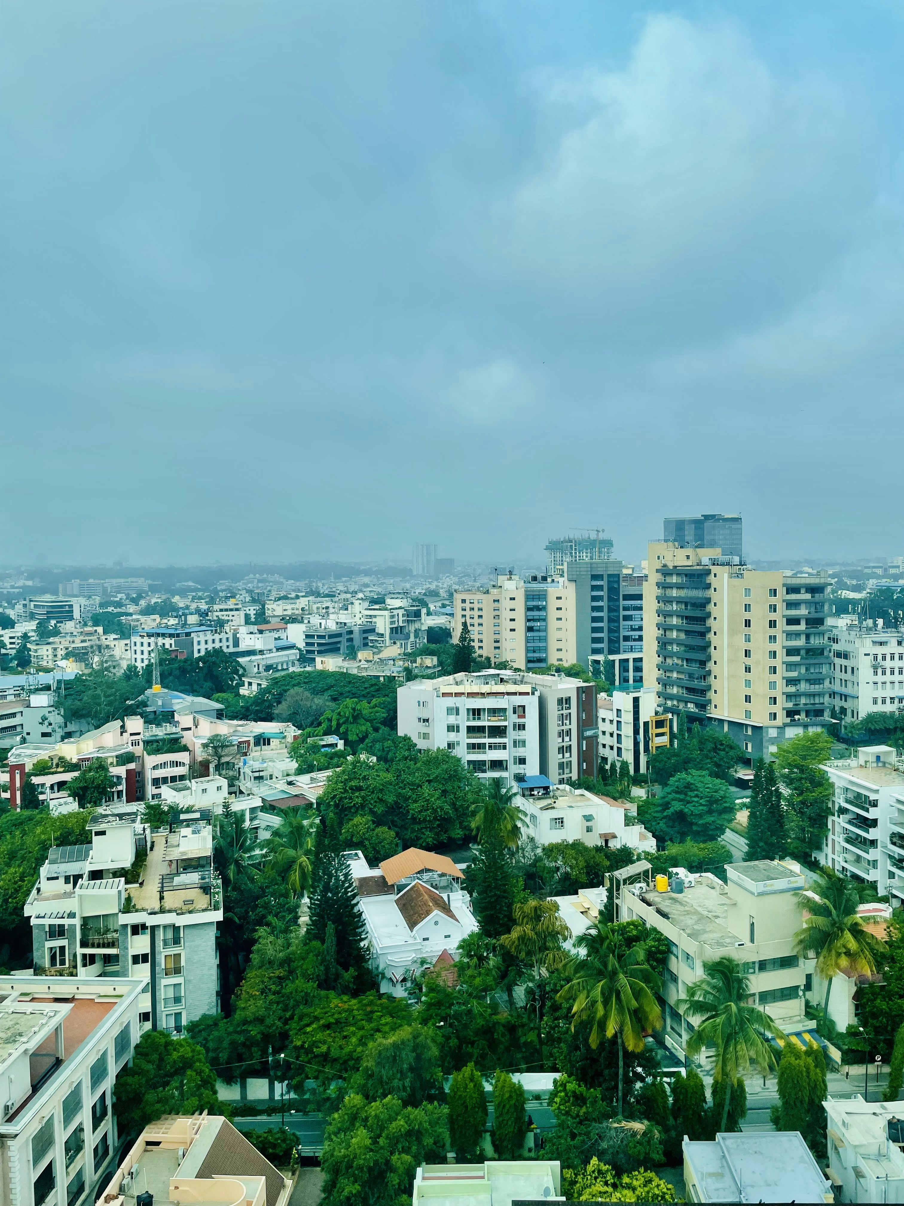 a view of a city from a tall building