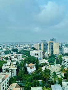 a view of a city from a tall building