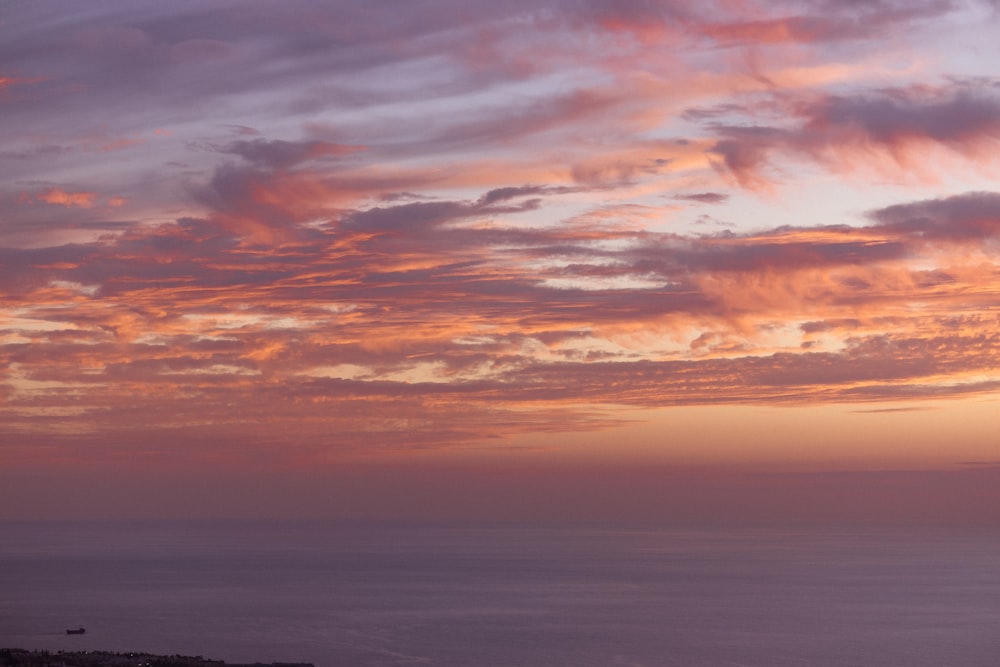 a view of a sunset over a body of water