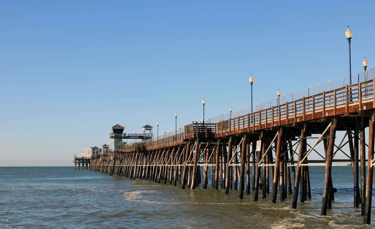 The Oceanside Pier stretching out into the Pacific
