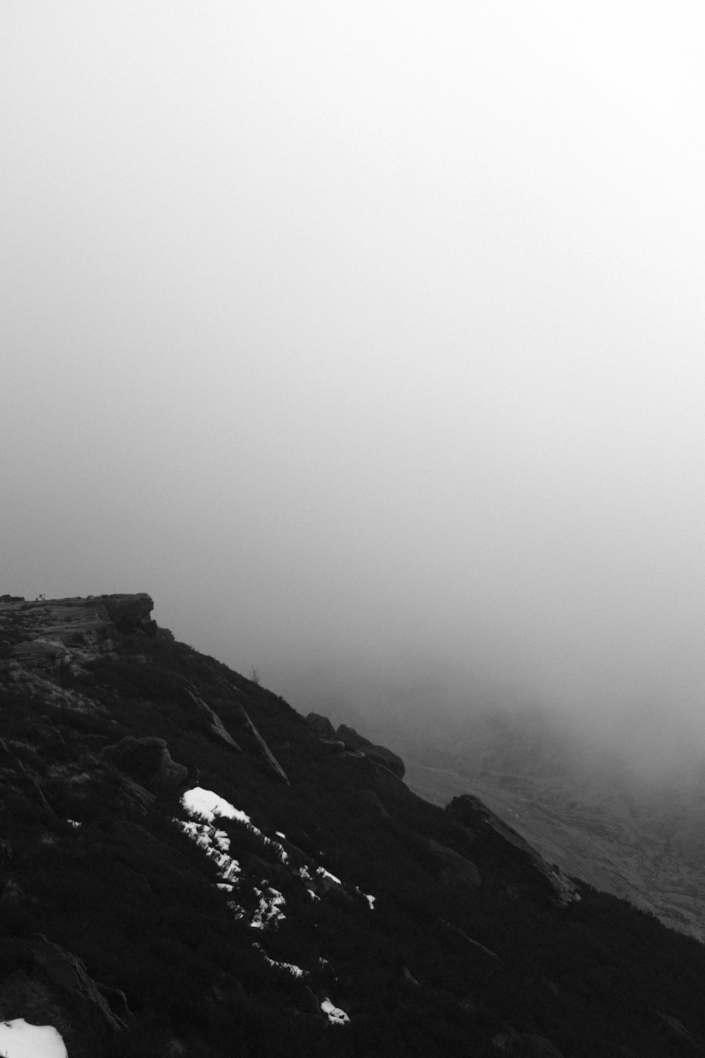 a man standing on top of a snow covered mountain