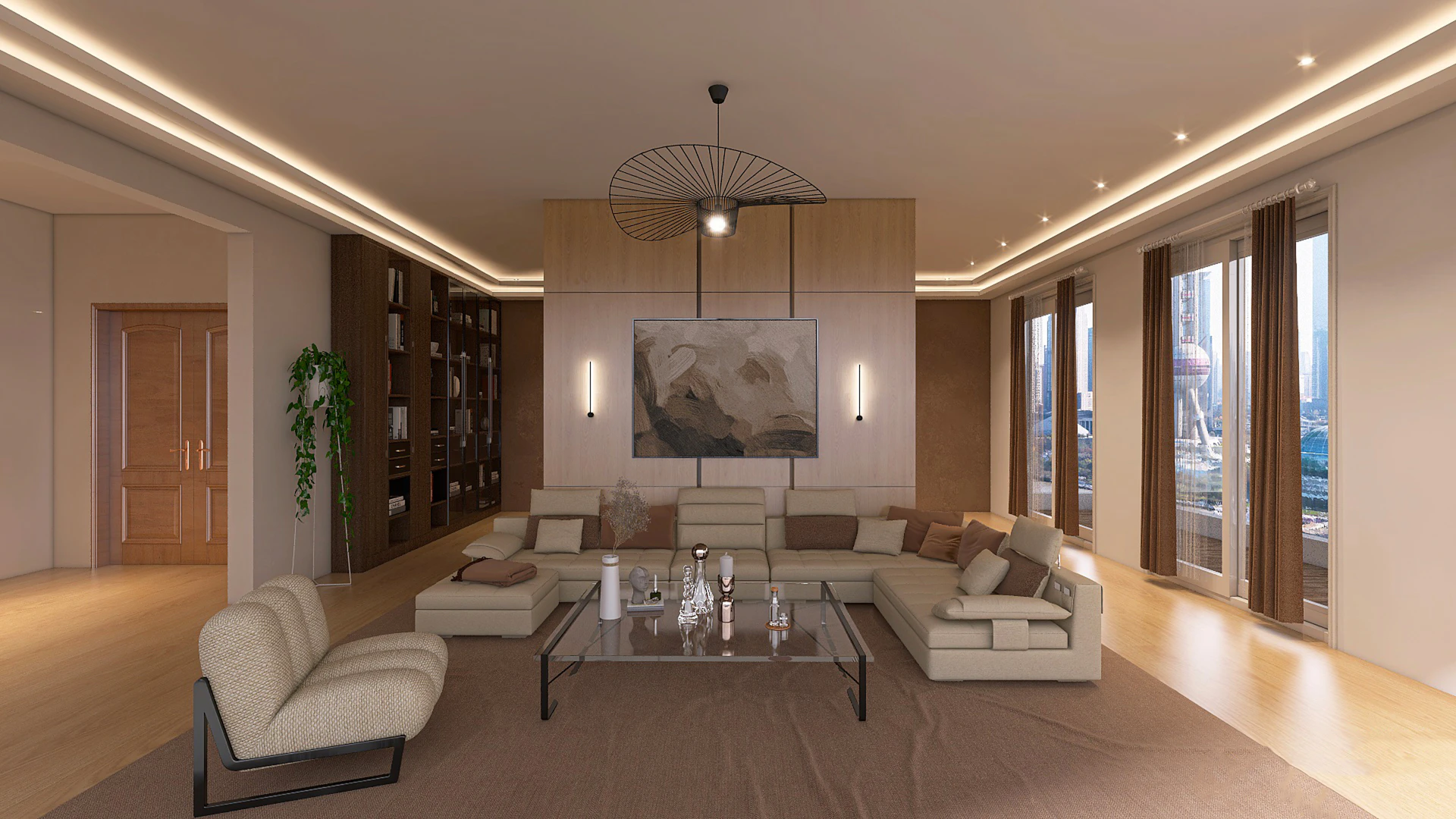 Luxury villa living room interior design and fit-out in Riyadh