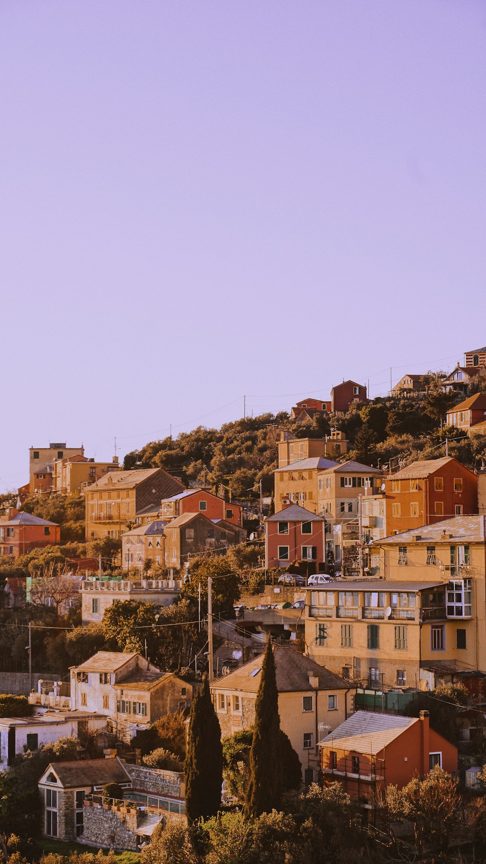 a hill with houses on top of it