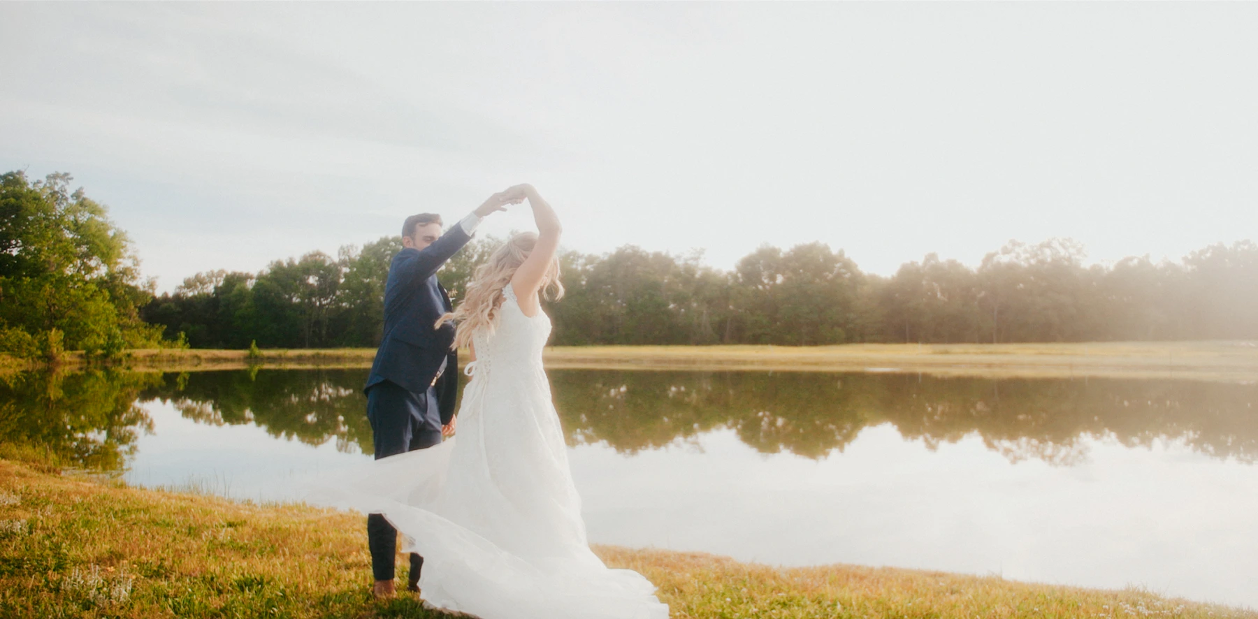 Refined wedding portrait with formal styling and cinematic composition