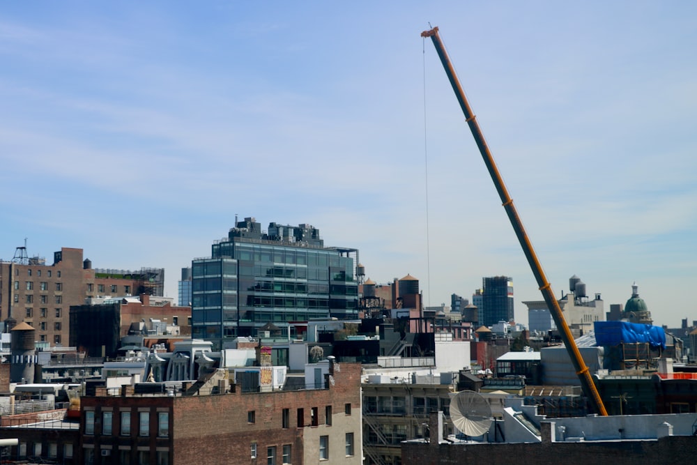 a crane that is on top of a building