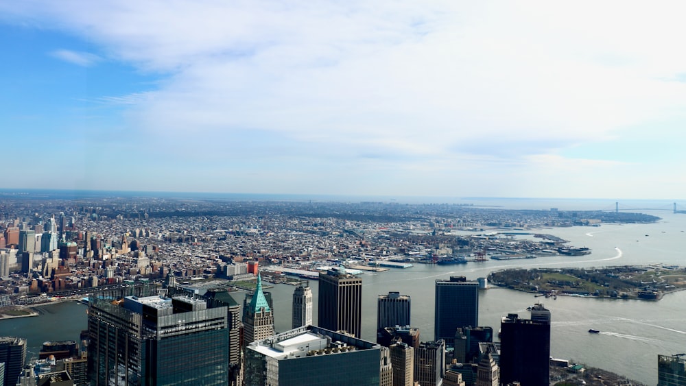 a view of a city from the top of a building