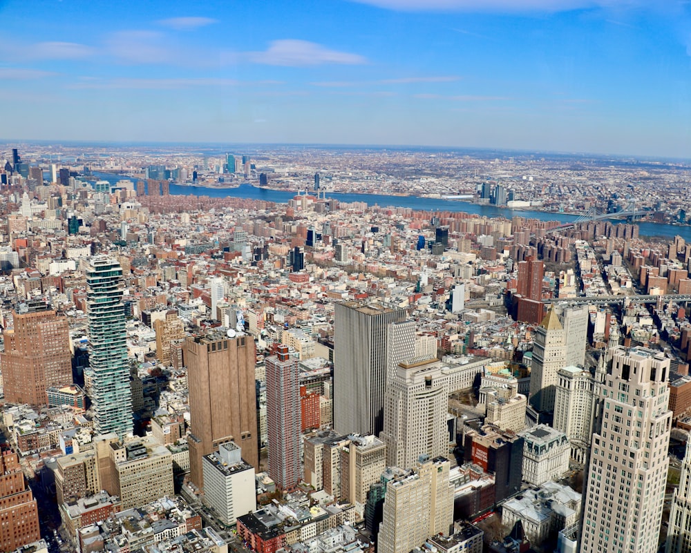 a view of the city from the top of the empire building