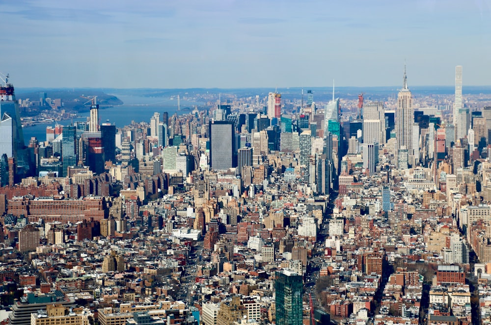 a view of a city from the top of a building