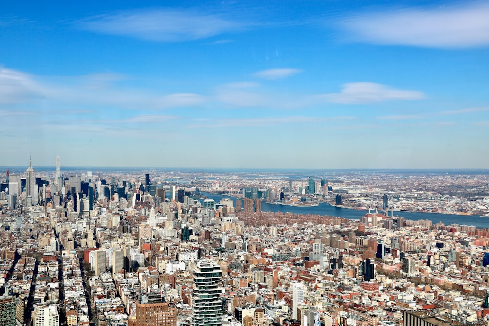 a view of a city from the top of a building