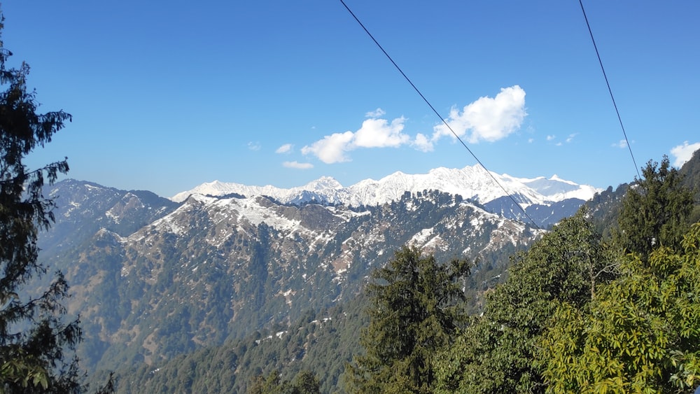 a view of a mountain range from a distance