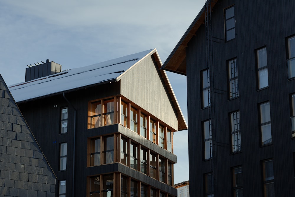 a building with a roof that has a solar panel on top of it