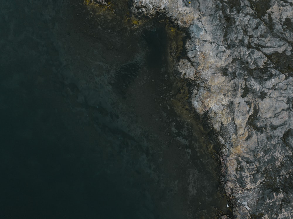 a bird's eye view of a rocky cliff