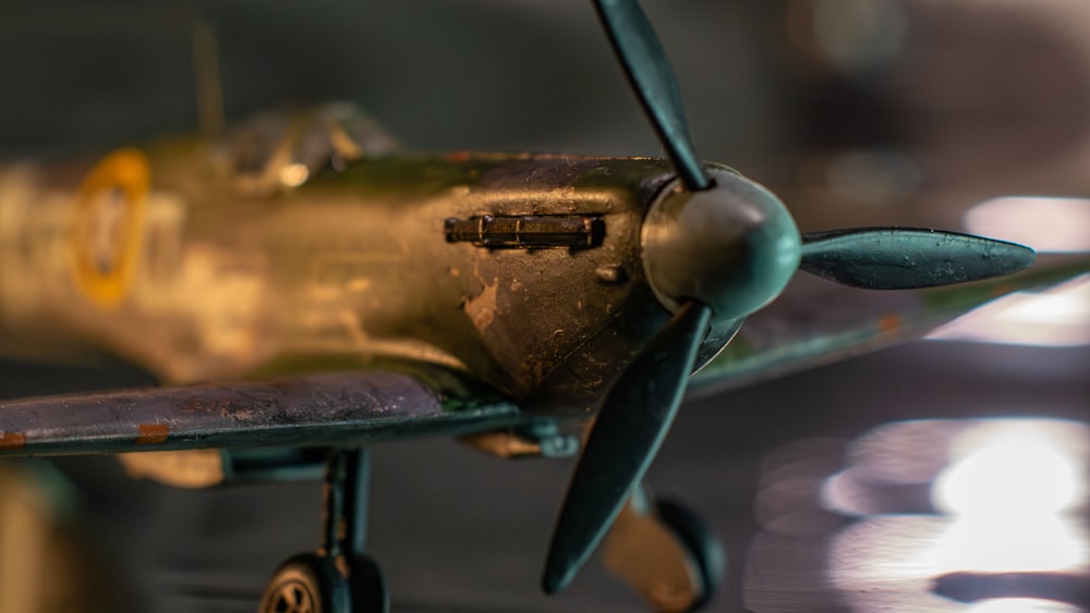 a model of an old world war ii fighter plane