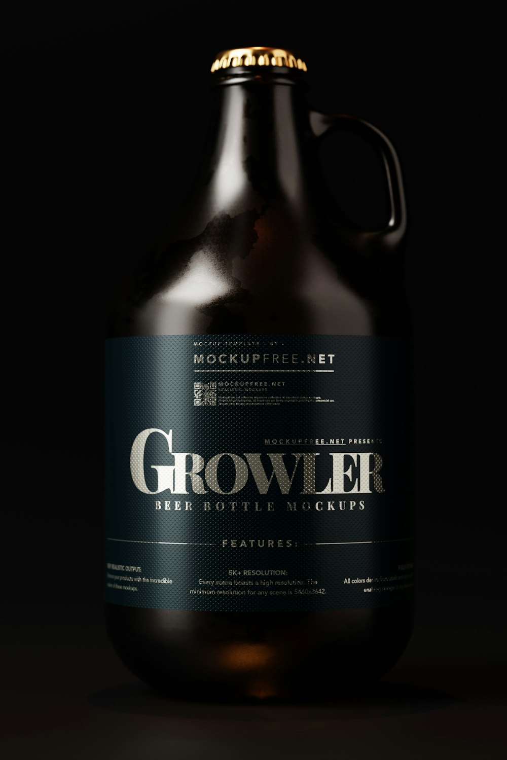 a bottle of growl beer on a black background