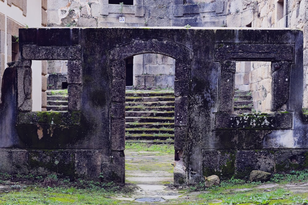 a very old building with a bunch of stairs