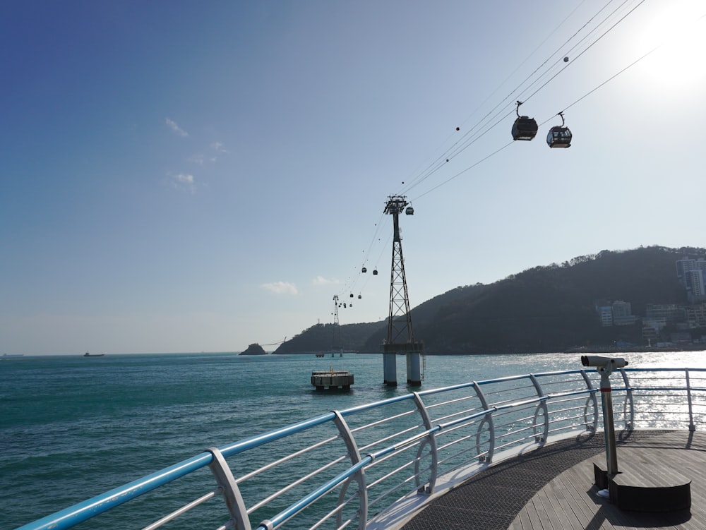 a view of the ocean from the deck of a boat