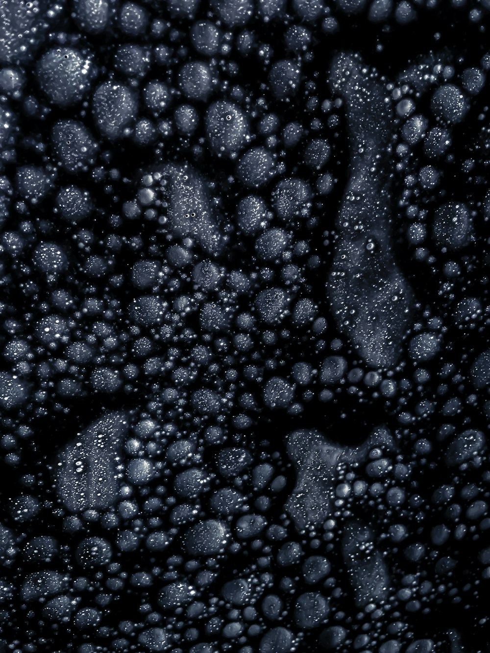 a close up of water bubbles on a black background