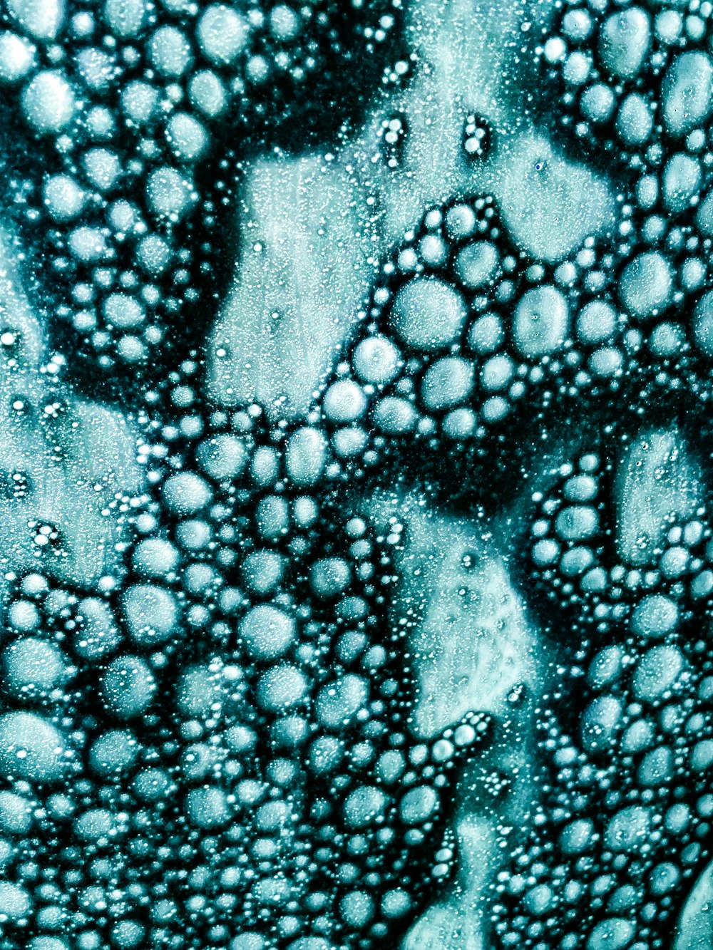 a close up view of water bubbles on a surface
