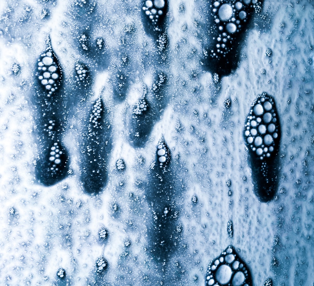 a close up of water droplets on a surface