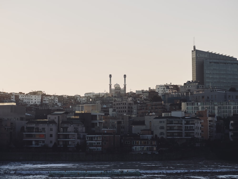 a view of a city from a body of water