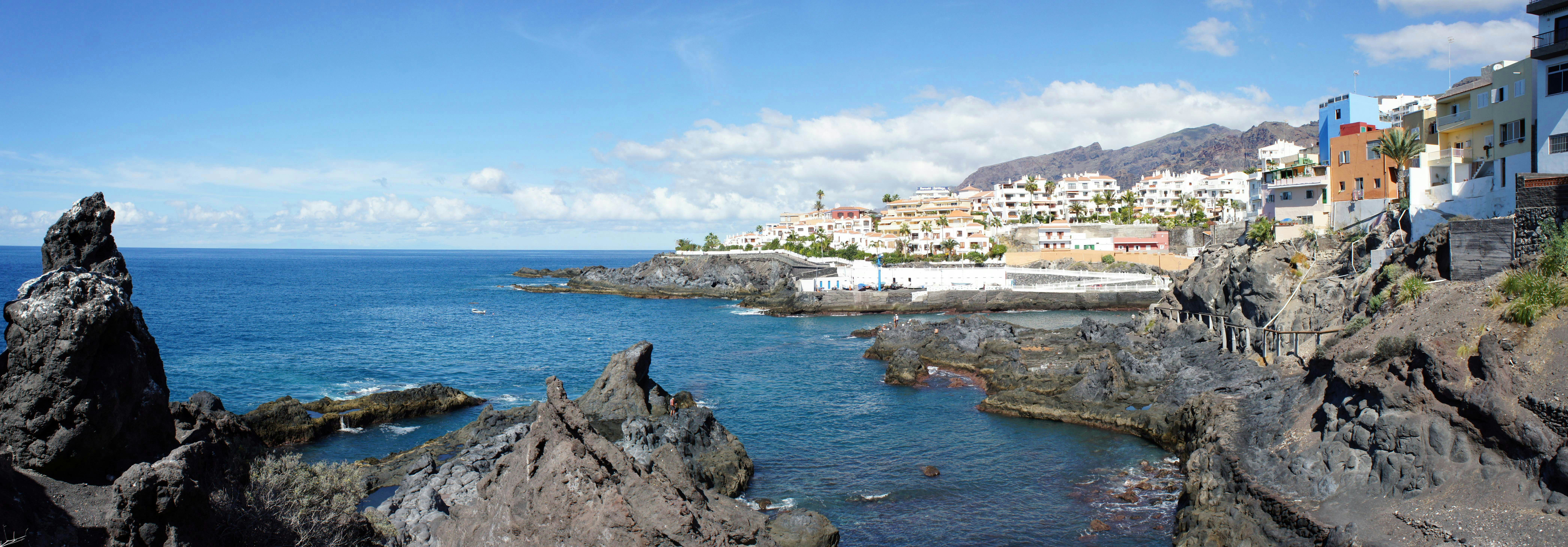 a view of the ocean from a cliff