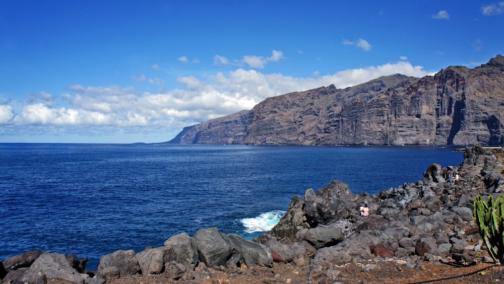 a large body of water surrounded by mountains