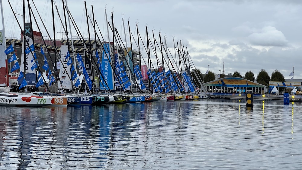 a bunch of boats that are sitting in the water