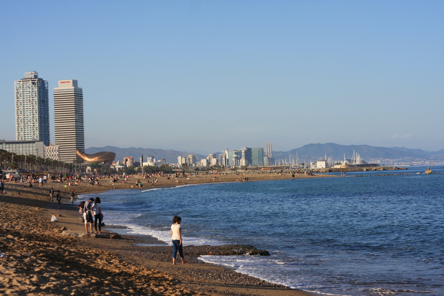 Sant Miquel Beach in Barcelona, Spain