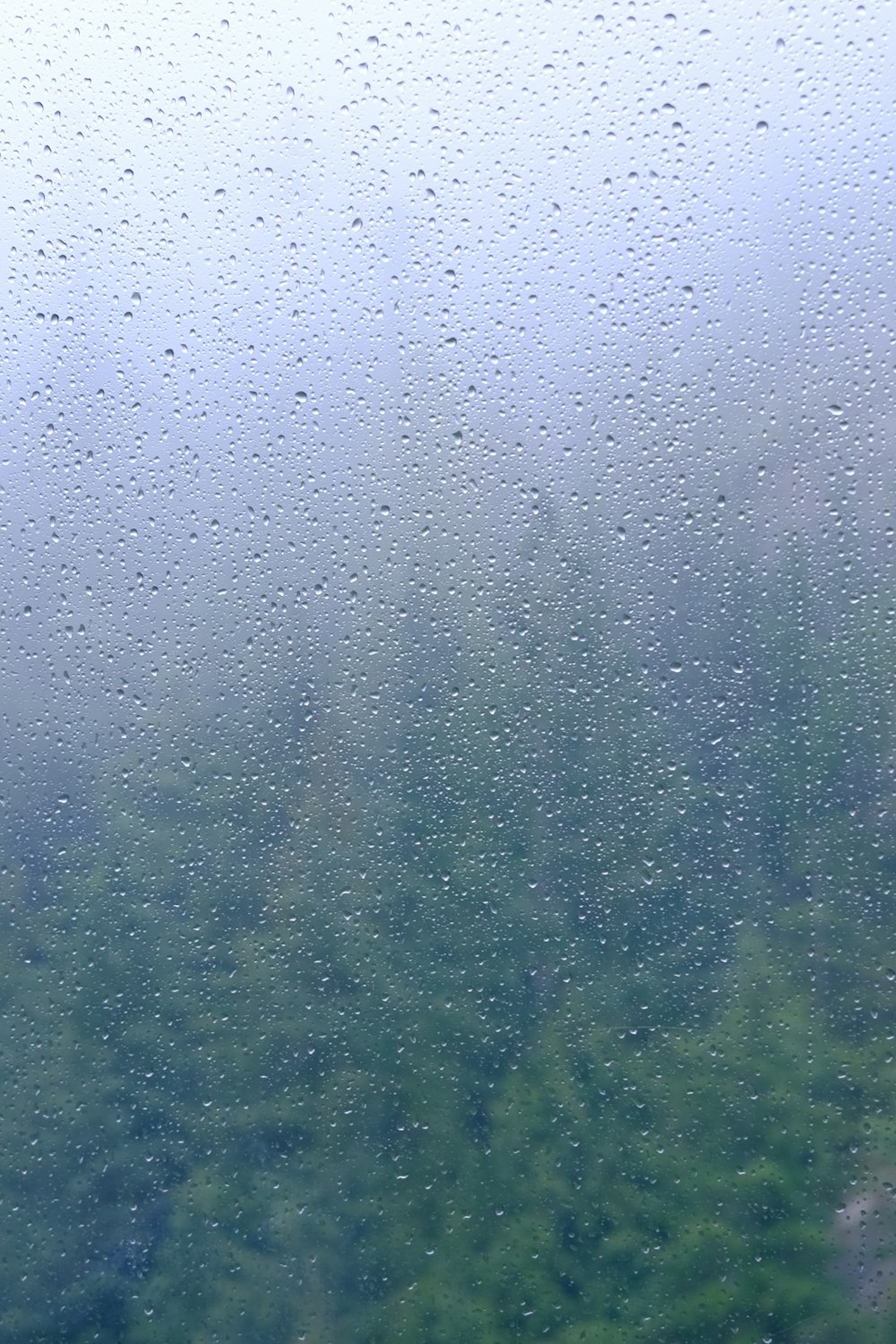 a window with rain drops on the glass