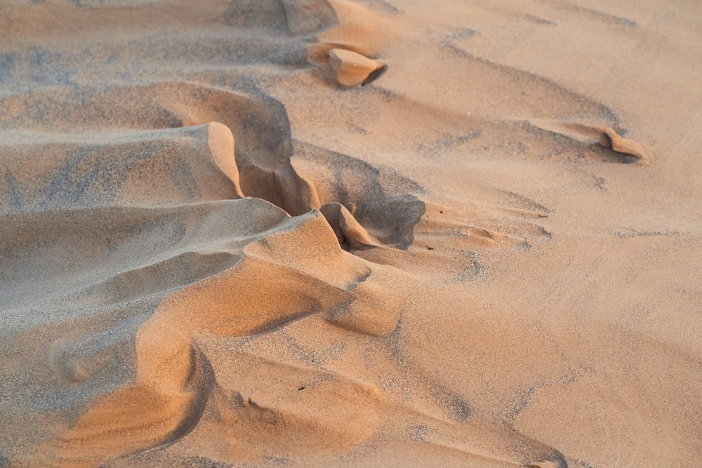 a close up of sand and water on a beach