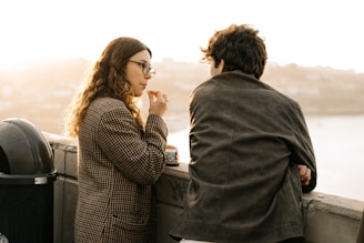 A man and a woman standing next to each other