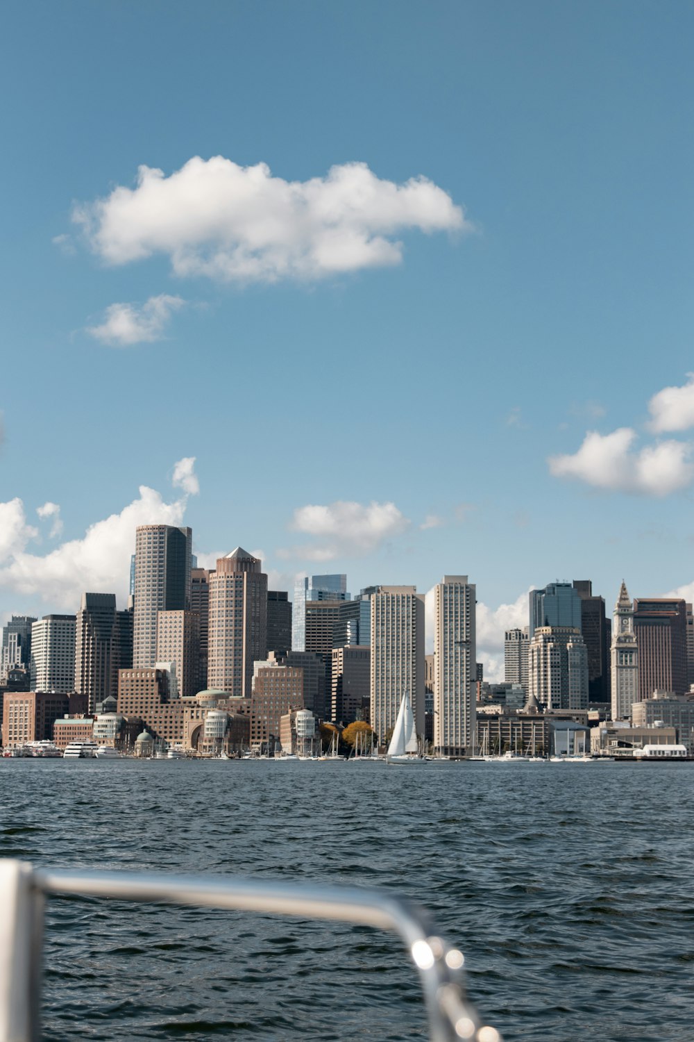 a view of a city from a boat