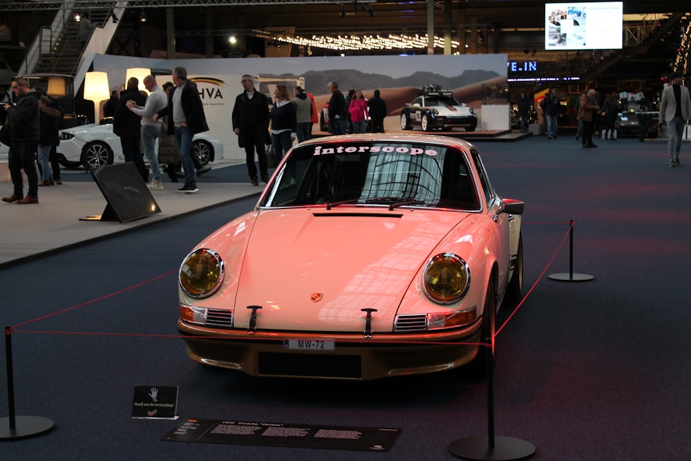 a car is on display at a car show