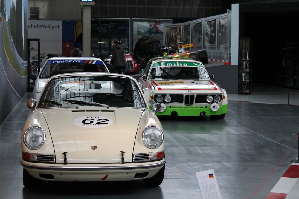 a group of cars that are on display