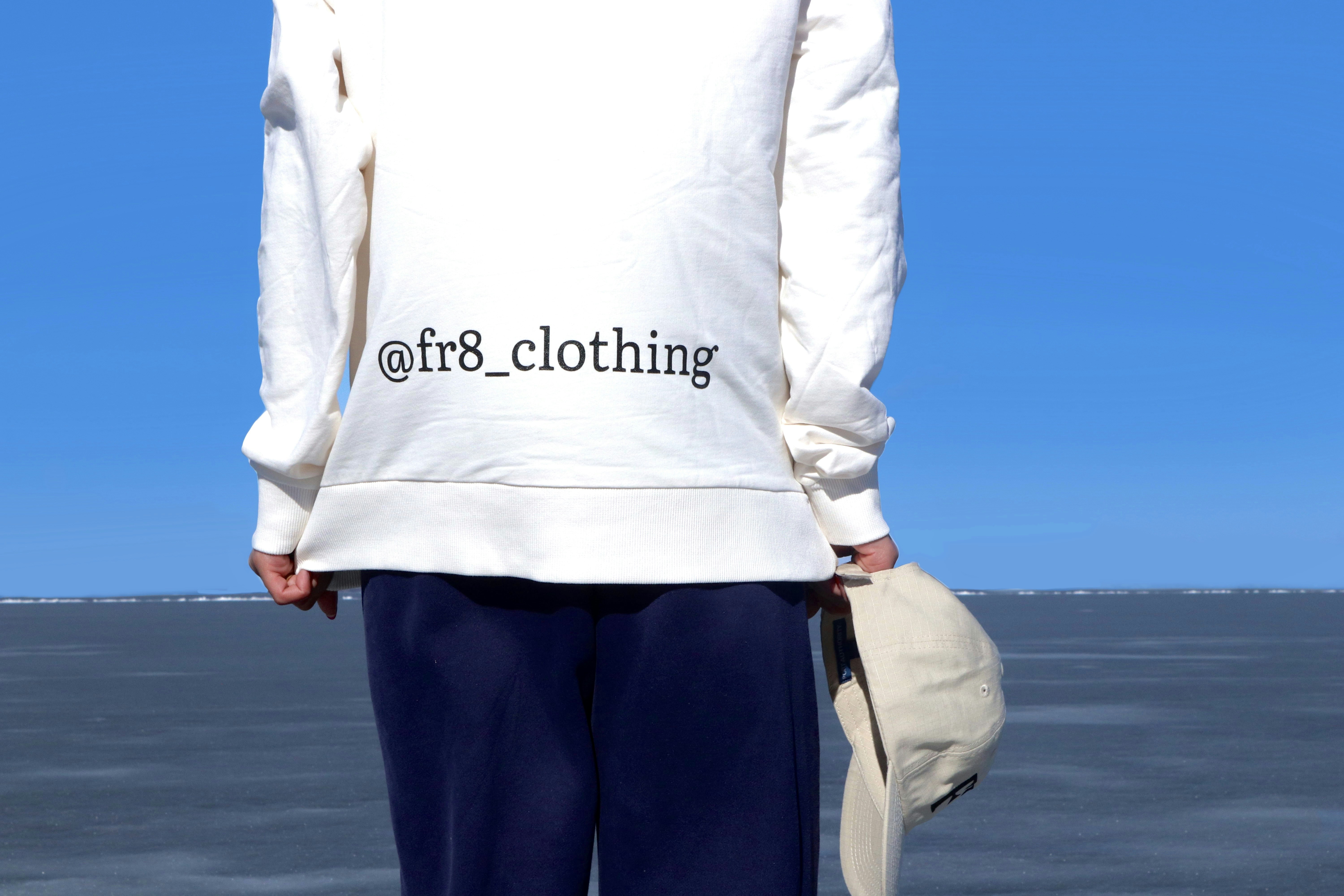 White sweatshirt with Off8 branding
