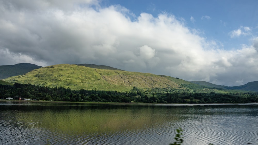 a large body of water surrounded by mountains