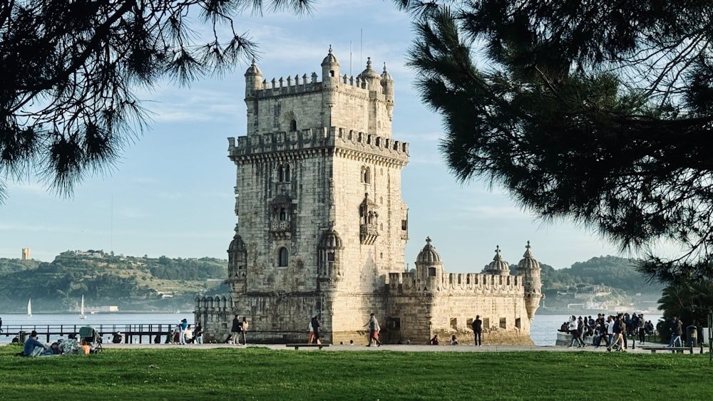 a tall tower with a clock on the top of it