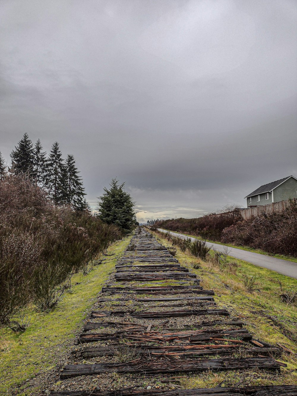 an old railroad track in the middle of nowhere