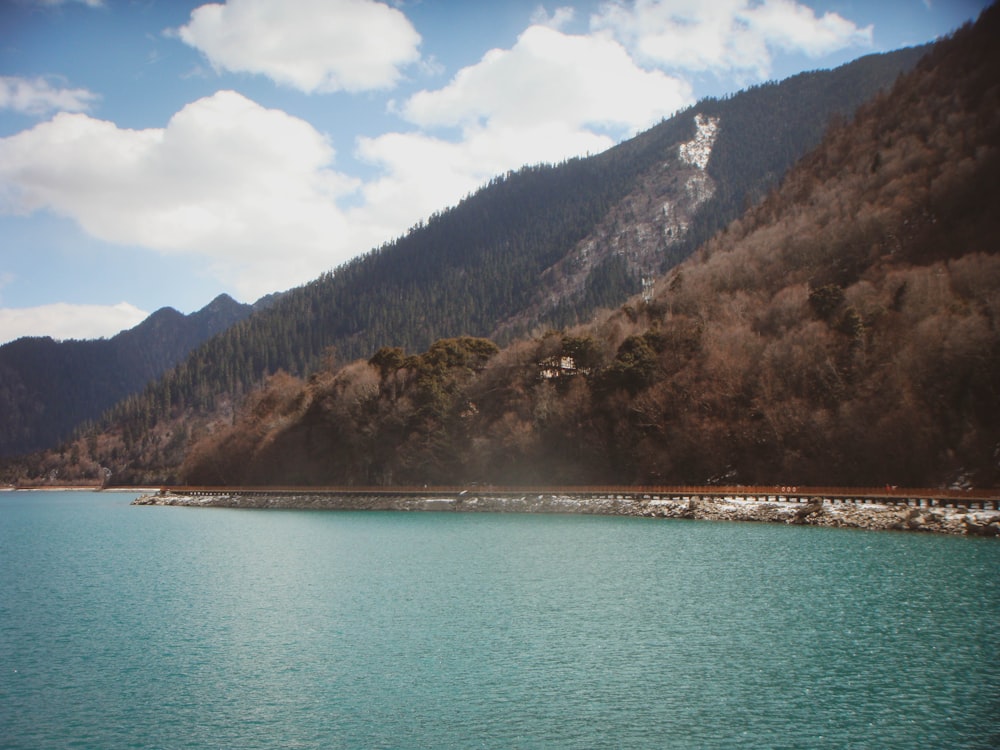 a large body of water surrounded by mountains