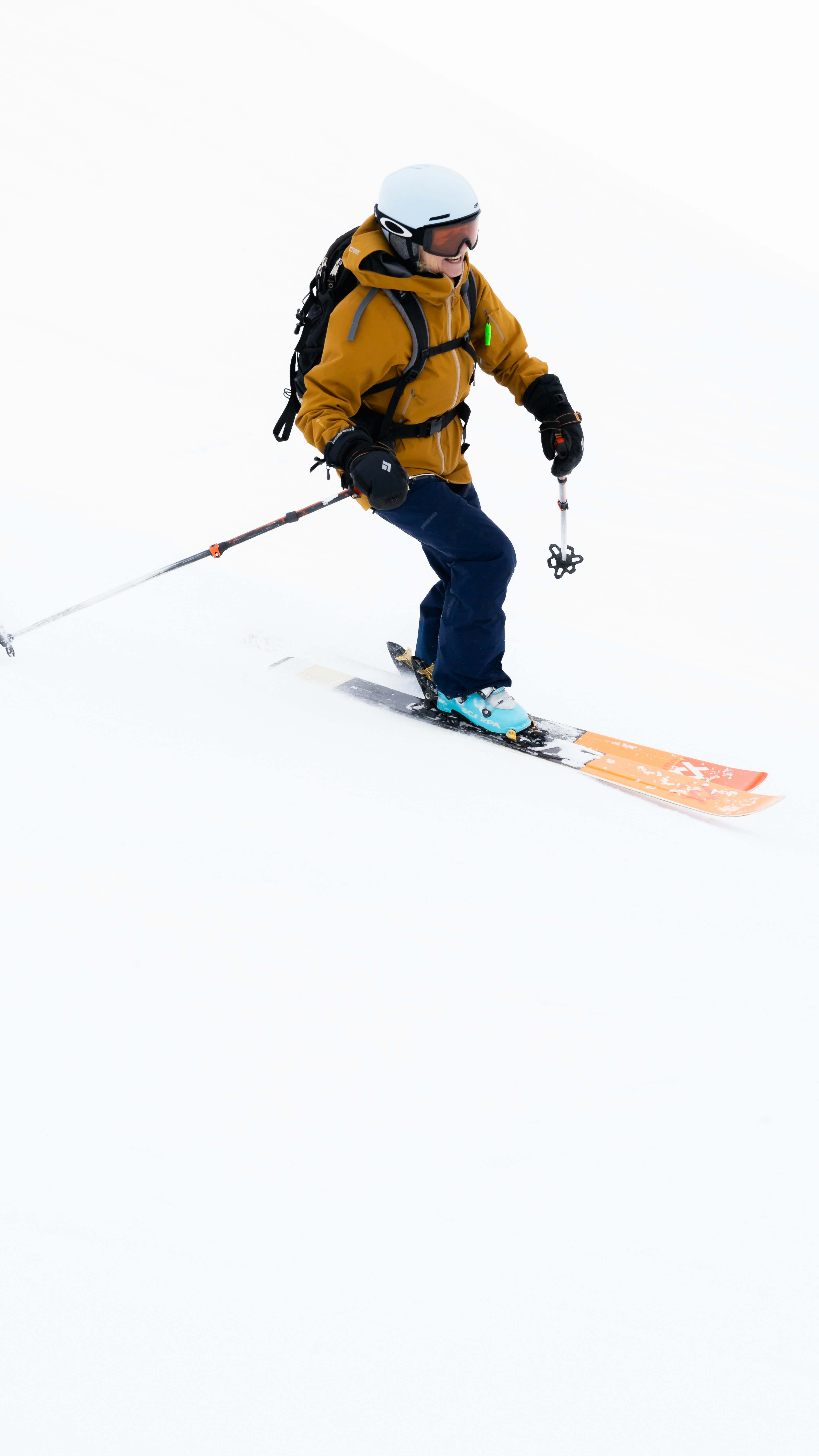 Skier white background