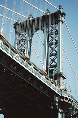 a view of the underside of a bridge