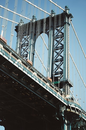 a view of the underside of a bridge