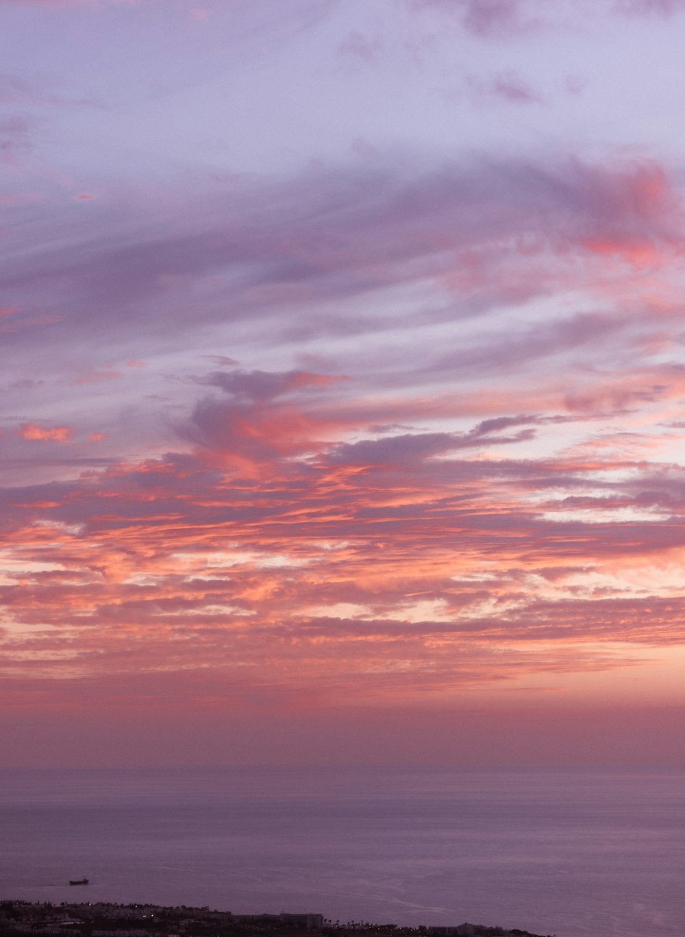 a view of a sunset over a body of water