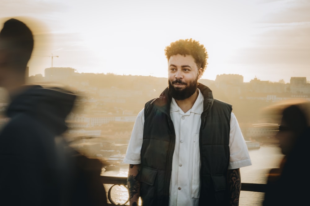 a man standing in front of a group of people