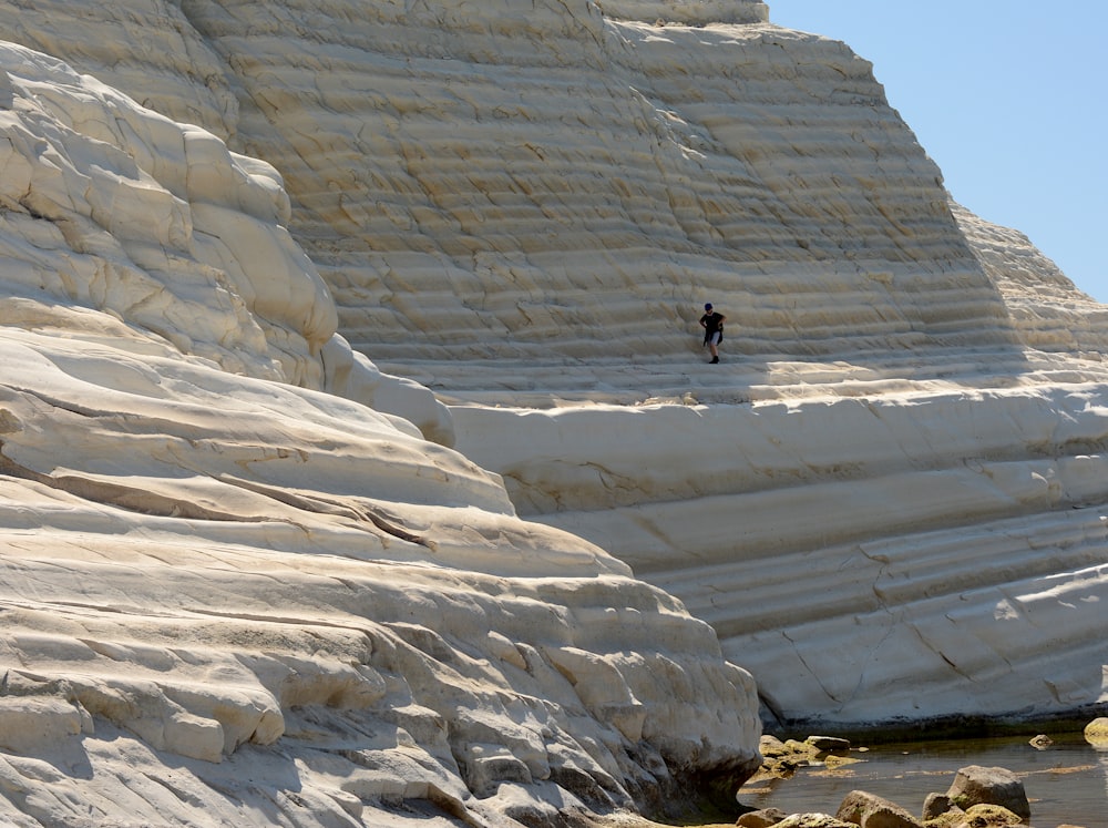 a person standing on the edge of a cliff